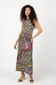Sukienka długa z szydełkowym paskiem "CONFETTI"  