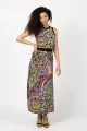 Sukienka długa z szydełkowym paskiem "CONFETTI"  