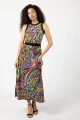Sukienka długa z szydełkowym paskiem "CONFETTI"  