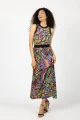 Sukienka długa z szydełkowym paskiem "CONFETTI"  