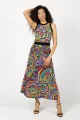 Sukienka długa z szydełkowym paskiem "CONFETTI"  