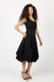 Sukienka czarna midi origami z asymetryczną górą "BASIC"  