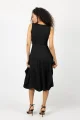 Sukienka czarna midi origami z asymetryczną górą "BASIC"  
