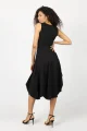 Sukienka czarna midi origami z asymetryczną górą "BASIC"  
