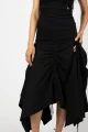 Spódnica czarna midi z draperią "BASIC"  
