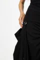 Spódnica czarna midi z draperią "BASIC"  