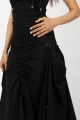 Spódnica czarna midi z draperią "BASIC"  