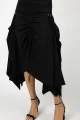 Spódnica czarna midi z draperią "BASIC"  