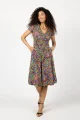 Sukienka midi z kołnierzem, krótki rękaw "CONFETTI"  i  inne wzory  