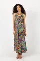 Sukienka długa, wiązana "CONFETTI" duży wzór  