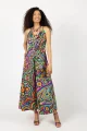 Sukienka długa, wiązana "CONFETTI" duży wzór  