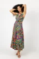 Sukienka długa, wiązana "CONFETTI" duży wzór  