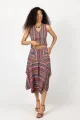 Spódnica midi origami "CONFETTI" paski, duży wzór  