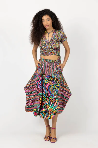 Spódnica midi origami "CONFETTI" mix  