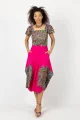 Spódnica midi origami z aplikacjami różowa "CONFETTI"  