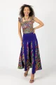 Spódnica długa z klinów fioletowa "CONFETTI" duży wzór   