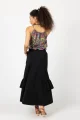 Spódnica czarna długa z falbanami "BASIC"  