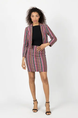 Spódnica mini prosta "CONFETTI" paski