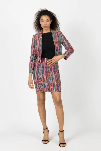 Spódnica mini prosta "CONFETTI" paski