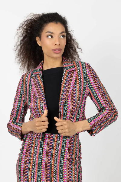 Żakiet crop "CONFETTI" paski