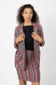 Marynarka długa "CONFETTI" paski, duży wzór  