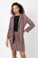 Marynarka długa "CONFETTI" paski, duży wzór  