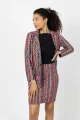 Marynarka długa "CONFETTI" paski, duży wzór  