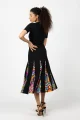 Spódnica czarna midi z klinów "CONFETTI" duży wzór   
