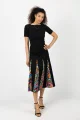 Spódnica czarna midi z klinów "CONFETTI" duży wzór   