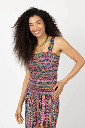 Top na szerokie ramiączka "CONFETTI" paski