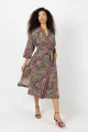 Sukienka wiskozowa midi - kimono "CONFETTI" mix  