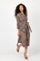 Sukienka wiskozowa midi - kimono "CONFETTI" mix  