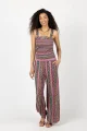 Spodnie wiskozowe szerokie "CONFETTI" paski, duży wzór  