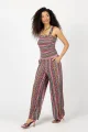 Spodnie wiskozowe szerokie "CONFETTI" paski, duży wzór  
