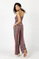 Spodnie wiskozowe szerokie "CONFETTI" paski, duży wzór  