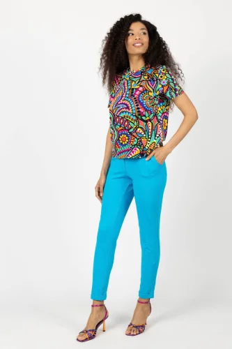 Spodnie z mankietami niebieskie "BASIC" 