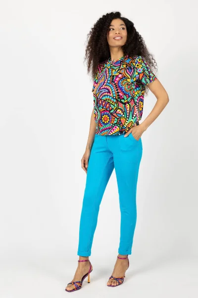 Spodnie z mankietami niebieskie "BASIC" 