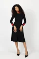 Sukienka midi z szydełkowymi mankietami i chokerem "KGart"   