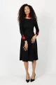 Sukienka midi z szydełkowymi mankietami i chokerem "KGart"   