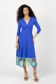 Sukienka wiskozowa midi chabrowa z szydełkową koronką na dole "KGart"   