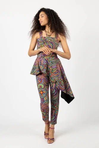 Top na szerokie ramiączka z trenem "CONFETTI" 