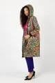 Płaszcz flauszowy "CONFETTI"  duży wzór   