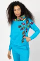 Bluza niebieska z aplikacjami "CONFETTI" duży wzór  