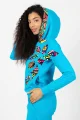Bluza niebieska z aplikacjami "CONFETTI" duży wzór  