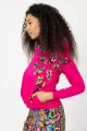 Bluza różowa z aplikacjami "CONFETTI" duży wzór  