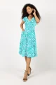 Sukienka midi z kołnierzem, krótki rękaw "CONFETTI"  i  inne wzory  