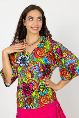 Bluzka wiskozowa kimono dekolt V "DOLCE" 