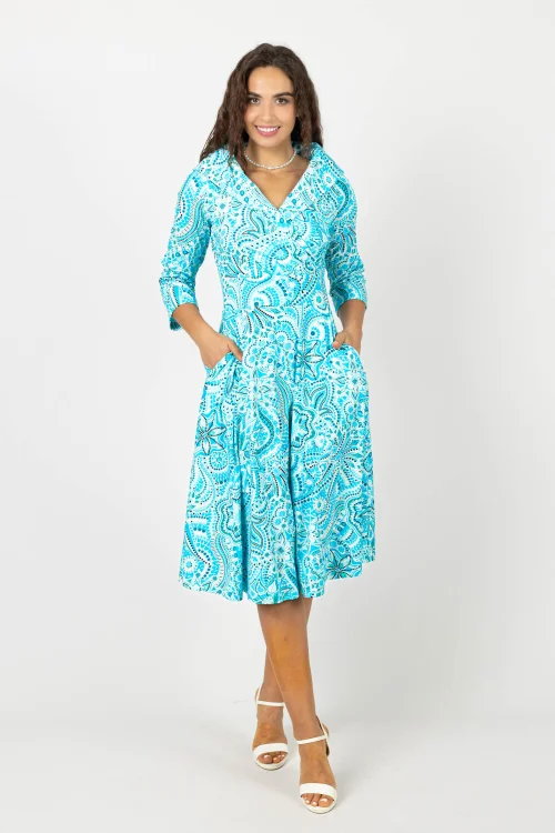 Sukienka midi kołnierzem z klapkamiCONFETTI blue marka VIPPI DESIGN (3).jpg