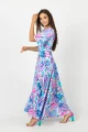 Sukienka wiskozowa maxi rozkloszowana "SAKURA" white  