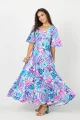 Sukienka wiskozowa maxi rozkloszowana "SAKURA" white  